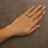 14K White Gold Lab Grown Diamond 1.0 Cttw Vintage Style Engagement Ring and Band Set-2 thumbnail 3