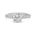 14K white gold vintage-style ring with lab grown diamond stones