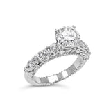 14K White Gold 3 1/5 Cttw Lab Grown Diamond Vintage Style Engagement Ring-1 thumbnail 2