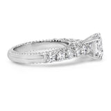 14K White Gold 3 1/5 Cttw Lab Grown Diamond Vintage Style Engagement Ring-3 thumbnail 4