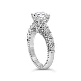 14K White Gold 3 1/5 Cttw Lab Grown Diamond Vintage Style Engagement Ring-4 thumbnail 5