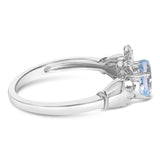 Sterling Silver Blue Topaz Heart Claddagh Ring-1 thumbnail 2