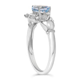 Sterling Silver Blue Topaz Heart Claddagh Ring-4 thumbnail 5