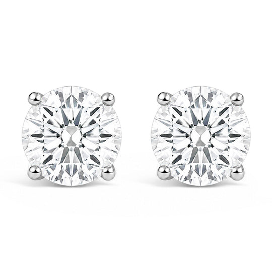 IGI Certified 14K White Gold 1.00 Cttw Round Lab Grown Diamond Solitaire Stud Earrings-0