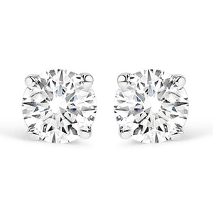 14K White Gold 1/4 Cttw Lab Grown Diamond 4-Prong Classic Solitaire Stud Earrings (G-H Color, VS2-SI1 Clarity)-1