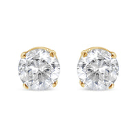14K Yellow Gold 1/2 Cttw Round-Cut Diamond Solitaire Stud Earrings (O-P Color, SI2-I1 Clarity)