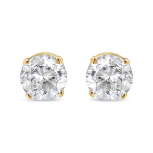 14K Yellow Gold 1/2 Cttw Round-Cut Diamond Solitaire Stud Earrings (O-P Color, SI2-I1 Clarity)-1