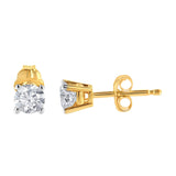 AGS Certified 14K Yellow Gold 1/2 Cttw 4 Prong Set Brilliant Round-Cut Solitaire Diamond Push Back Stud Earrings (O-P, Color, SI2-I1 Clarity)-4 thumbnail 5