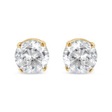 AGS Certified 14K Yellow Gold 1/2 Cttw 4 Prong Set Brilliant Round-Cut Solitaire Diamond Push Back Stud Earrings (O-P, Color, SI2-I1 Clarity)-1 thumbnail 2