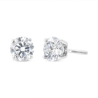 14k White Gold Solitaire Diamond Stud Earrings (1.5 cttw, H-I Color, SI1-SI2 Clarity)