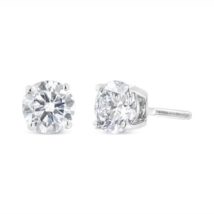 14k White Gold Solitaire Diamond Stud Earrings (1.5 cttw, H-I Color, SI1-SI2 Clarity)-1
