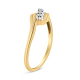 10K Yellow Gold over .925 Sterling Silver 1/10 Cttw Diamond Three-Stone Bypass Fashion Cocktail Ring ( I-J Color, I2-I3 Clarity)-4 thumbnail 5