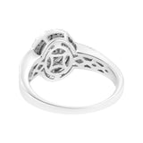 .925 Sterling Silver 1/3 Cttw Pave Set Round-Cut Diamond Braided Halo Cocktail Ring (I-J Color, I2-I3 Clarity)-3 thumbnail 4