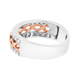 10K White and Rose Gold 1/3 Cttw Diamond Split Shank and Infinity Ribbon Band Ring (I-J Color, I1-I2 Clarity)-4 thumbnail 5