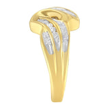 10K Yellow Gold 3/4 Cttw Channel Set Round and Baguette-cut Diamond Double Shank Bypass Ring (J-K Color, I1-I2 Clarity)-4 thumbnail 5