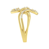 10K Yellow Gold 1/2 Cttw Round-Cut Diamond Layered Crossover Triple Leaf Bypass Ring (I-J Color, I1-I2 Clarity)-4 thumbnail 5