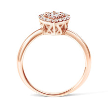 10K Rose Gold 3/8 Cttw Composite Diamond Pear Shaped Halo Promise Ring (I-J Color, I2-I3 Clarity)-4