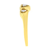 10KT Yellow Gold 1/20 cttw Diamond Triple Heart Diamond Ring (K-L, I1-I2)-4 thumbnail 5
