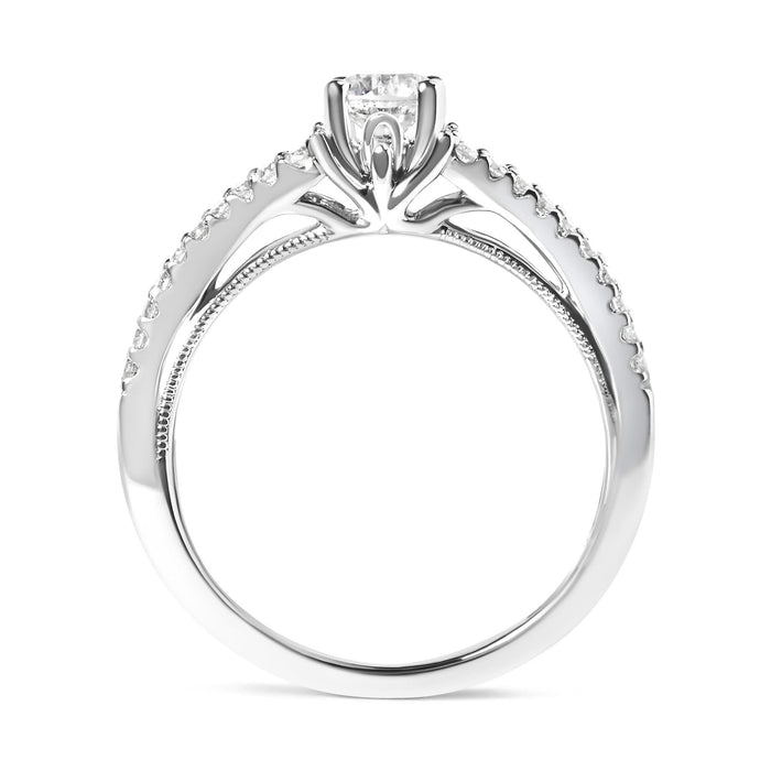 14K White Gold 5/8 Cttw Diamond Split Shank Engagement Ring  (G-H Color, VS2-SI1 Clarity) - Size 7