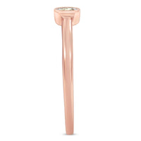 14K Rose Gold Plated .925 Sterling Silver 1/20 Carat Diamond Square Cushion-Shaped Miracle Set Petite Fashion Promise Ring (J-K Color, I1-I2 Clarity)