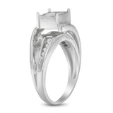 10K White Gold 1/3 Cttw Invisible Set Princess-cut Diamond Cluster Bypass Ring (H-I Color, SI1-SI2 Clarity)-4 thumbnail 5