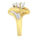 14K Yellow Gold Princess, Baguette, and Pie cut Diamond Marquise Shaped Ring (1 1/4 Cttw, G-H Color, SI1-SI2 Clarity)-4 thumbnail 5