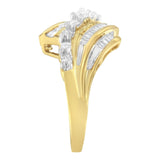 10K Yellow Gold Round and Baguette Diamond-Cut Ring (1/2 Cttw, I-J Color, I1-I2 Clarity)-4 thumbnail 5