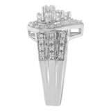 10K White Gold Diamond Cocktail Teardrop Ring (1/2 Cttw, H-I Color, SI2-I1 Clarity)-4 thumbnail 5
