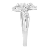 14K White Gold Floral Cluster Diamond Ring (1 Cttw, H-I Color, SI2-I1 Clarity)-4 thumbnail 5
