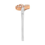 10K Rose Gold over .925 Sterling Silver 1/5 Cttw Diamond Two Tone Open Heart Promise or Fashion Ring (I-J Color, I2-I3 Clarity)-4 thumbnail 5