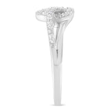 .925 Sterling Silver 1/8 Cttw Diamond Open Heart Leaf Curvy Bypass Accent Fashion or Promise Ring (I-J Color, I2-I3 Clarity)-4 thumbnail 5