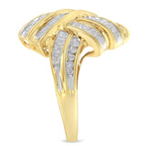 10K Yellow Gold Diamond Bypass Cocktail Ring (1 1/5 Cttw, I-J Color, I2-I3 Clarity)-4 thumbnail 5