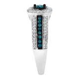 .925 Sterling Silver Treated Blue Miracle-Set Diamond Engagement Ring (1/2 Cttw, J-K Color, I1-I2 Clarity)-4 thumbnail 5