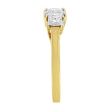 10K Yellow Gold Princess-Cut Diamond Three Stone Band Ring (1 Cttw, J-K Color, I1-I2 Clarity)-4 thumbnail 5