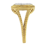 10K Yellow Gold Plated .925 Sterling Silver 1/2 Cttw Diamond Square Cushion Cluster Split Shank Cocktail Ring (J-K Color, I2-I3 Clarity)-4 thumbnail 5