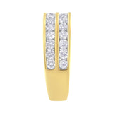 10K Yellow Gold Two-Row Diamond Band Ring (1 Cttw, J-K Color, I1-I2 Clarity)-4 thumbnail 5