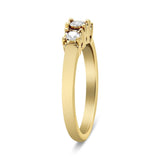 14K Yellow Gold Plated .925 Sterling Silver 1/4 Cttw Diamond 3 Stone Illusion Plate Ring (J-K Color, I1-I2 Clarity)-4 thumbnail 5