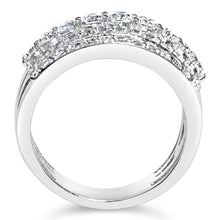 .925 Sterling Silver 2.00 Carat Lab Grown Diamond Multi Row Band Ring-4