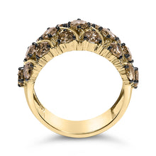 10K Yellow Gold Plated .925 Sterling Silver 3.0 Cttw Champagne Diamond Multi Lattice Band Ring-4