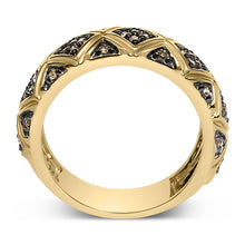 10K Yellow Gold Plated .925 Sterling Silver 3/8 Cttw Champagne Diamond Geometric Style Band Ring-4