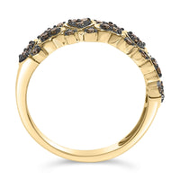 10K Yellow Gold Plated .925 Sterling Silver 1/3 cttw Natural Diamond Band Ring