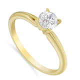GIA Certified 14k Gold 1/2 Cttw Diamond Solitaire Engagement Ring (H Color, SI1 Clarity)-4 thumbnail 5