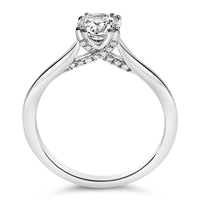 14K White Gold 7/8 Cttw Lab Grown Diamond Solitaire Cathedral Style Engagement Ring (F-G Color, VS1-VS2 Clarity)