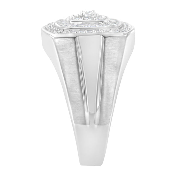 14K White Gold Men's Diamond Band Ring (1 cttw, H-I Color, SI1-I2 Clarity)
