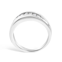 Men's.925 Sterling Silver 1/2 Cttw Diamond 9 Stone Band Ring-4