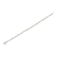 14K Yellow and White Gold 2.0 Cttw Princess Cut Diamond Tapered and Equal Sign Link Bracelet (G-H Color, SI1-SI2 Clarity) - 7