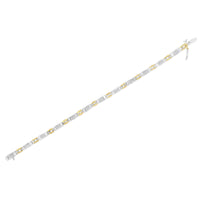 10K Two-Tone Gold Princess Cut Diamond Geo Link Bracelet (1.00 cttw, H-I Color, SI1-SI2 Clarity)