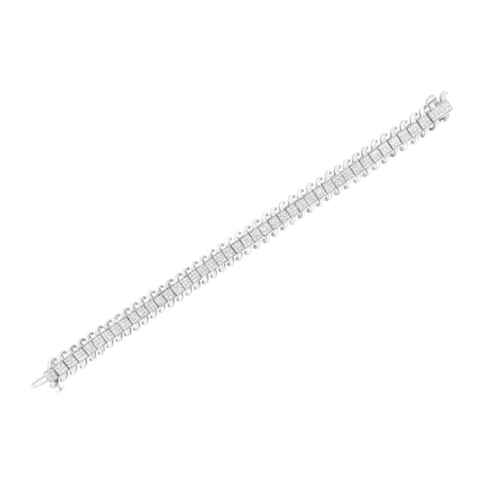 14K White Gold 5.0 Cttw Princess Cut Diamond 7