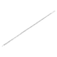 .925 Sterling Silver 1.0 Cttw Diamond Square Hybrid Link 7