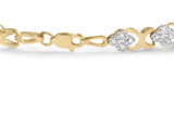 10K Yellow Gold 1.00 Cttw Diamond 5 Stone Floral Cluster and 
